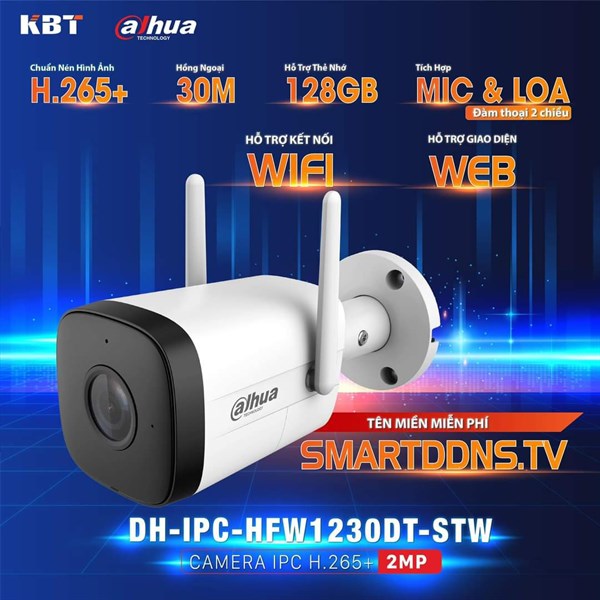 Camera IP Wifi DAHUA DH-IPC-HFW1230DT-STW 2MP