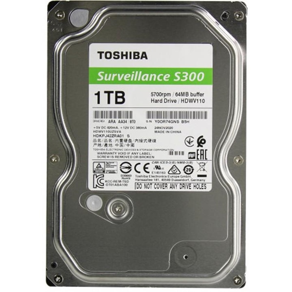 Ổ cứng HDD Toshiba 1TB Surveillance S300 chuyên camera