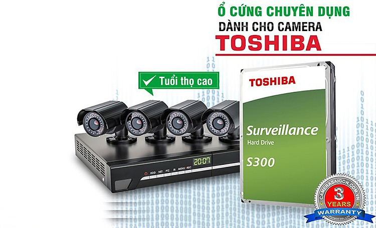 Ổ cứng HDD Toshiba 1TB Surveillance S300 chuyên camera