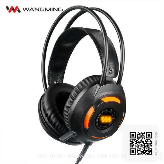 Tai nghe Wangming 9900 7.1 cổng USB ( Đen - Cam)
