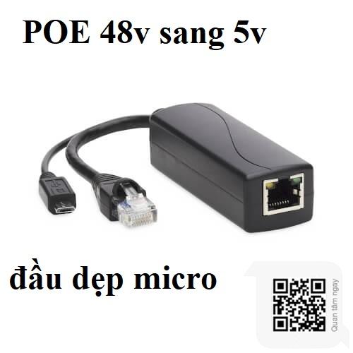 bo chia poe 5v micro usb nguon qua ethernet 48v sang 5v Micro USB qtctech 3