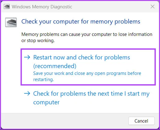 Cách sử dụng Memory Diagnostic Tool trên Windows 11