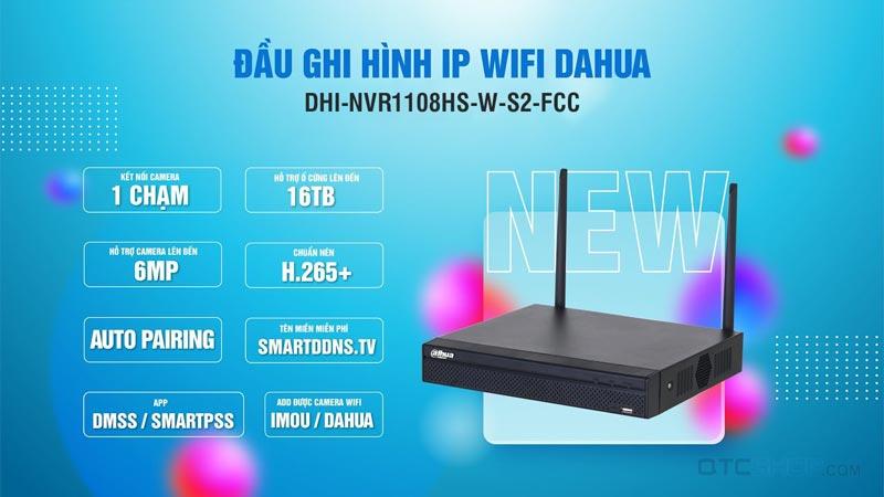 Đầu ghi hình IP Wi-Fi 8 kênh Dahua DHI-NVR1108HS-W-S2-FCC