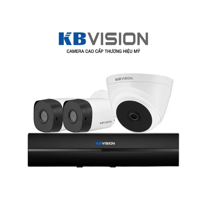Trọn bộ 3 camera Analog HD KBVISION 2MP giá rẻ