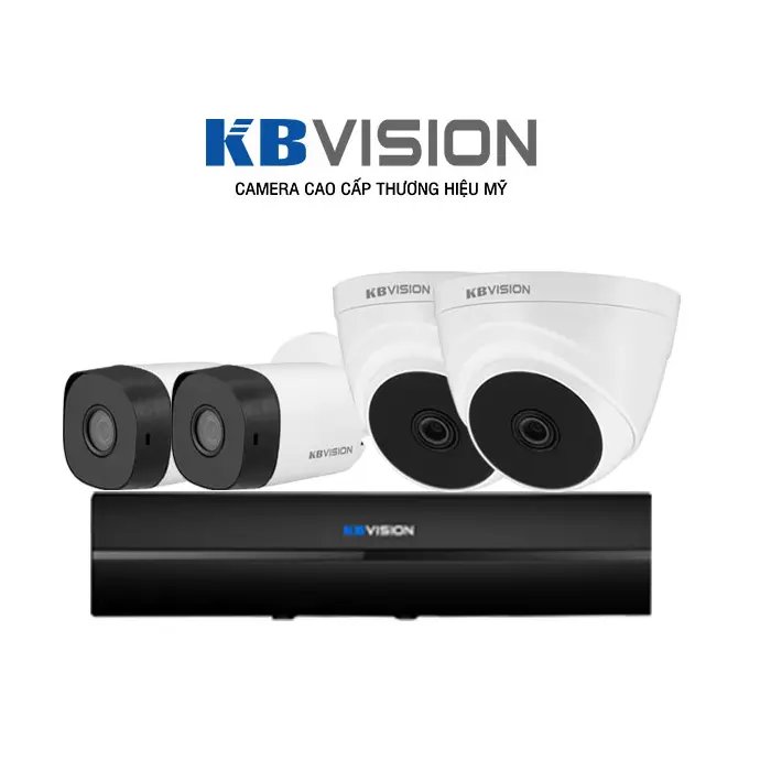 Trọn bộ 4 camera Analog HD KBVISION 2MP giá rẻ